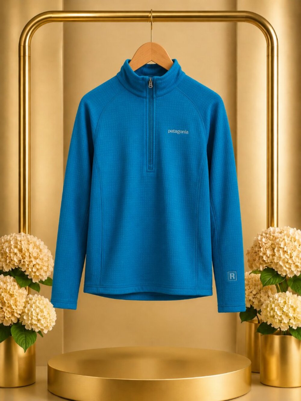 Patagonia R1 Regulator Quarter Zip Grid Fleece Teal Blue Lightweight Women’s M